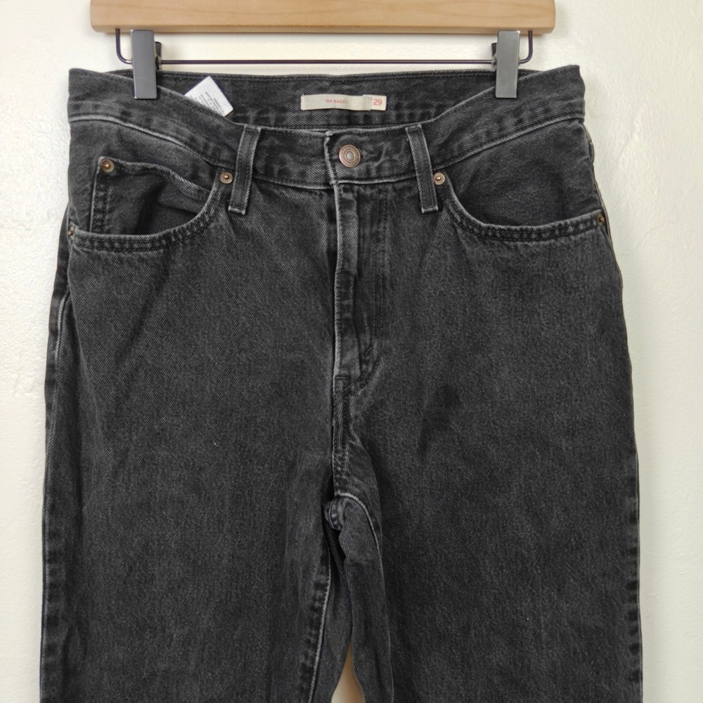 Levis 94 Baggy Jeans Womens 29 Black High Rise Relaxed 90s Grunge Streetwear - Picture 4 of 11